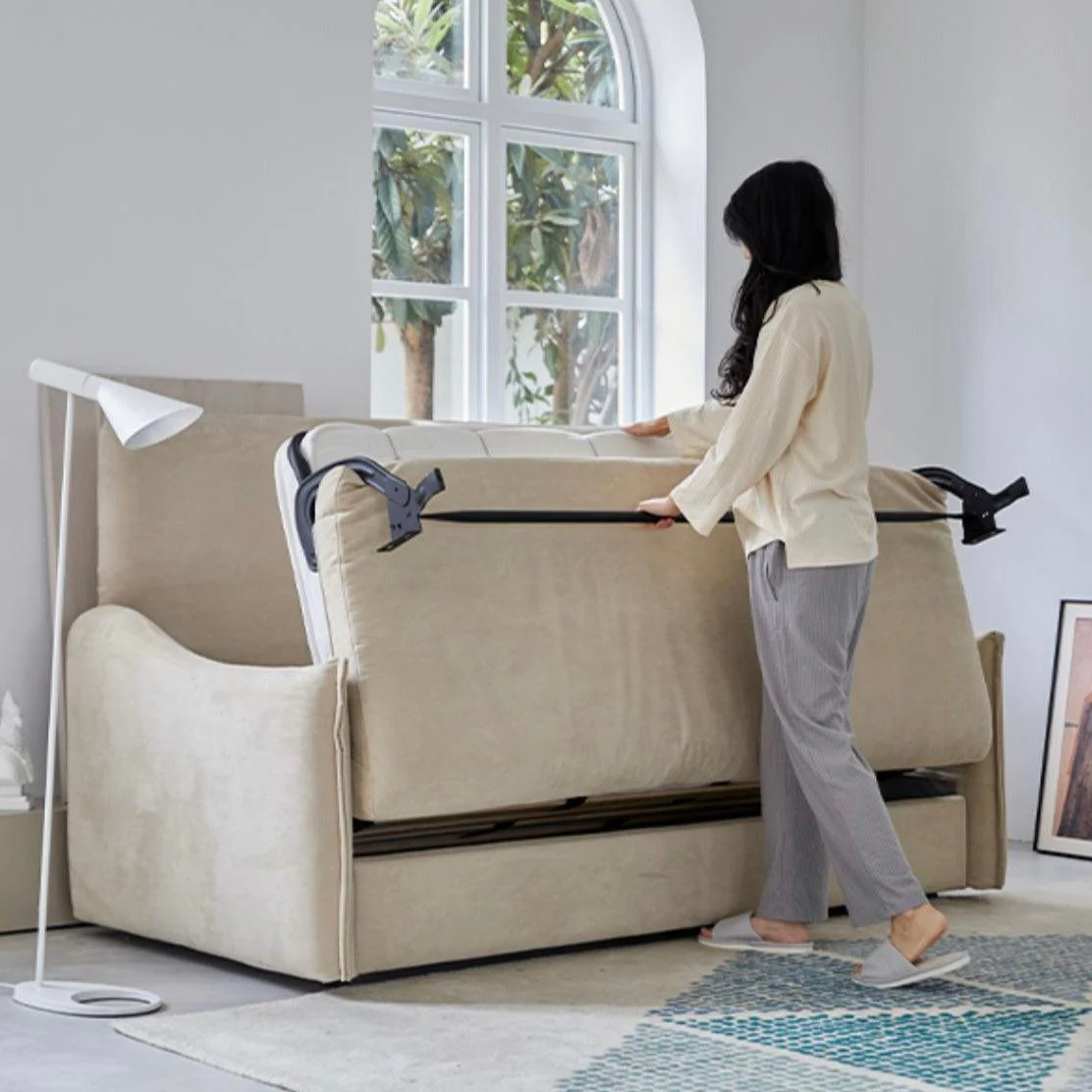 Acacia Foldable Sofa Bed with Mattress - Image 4