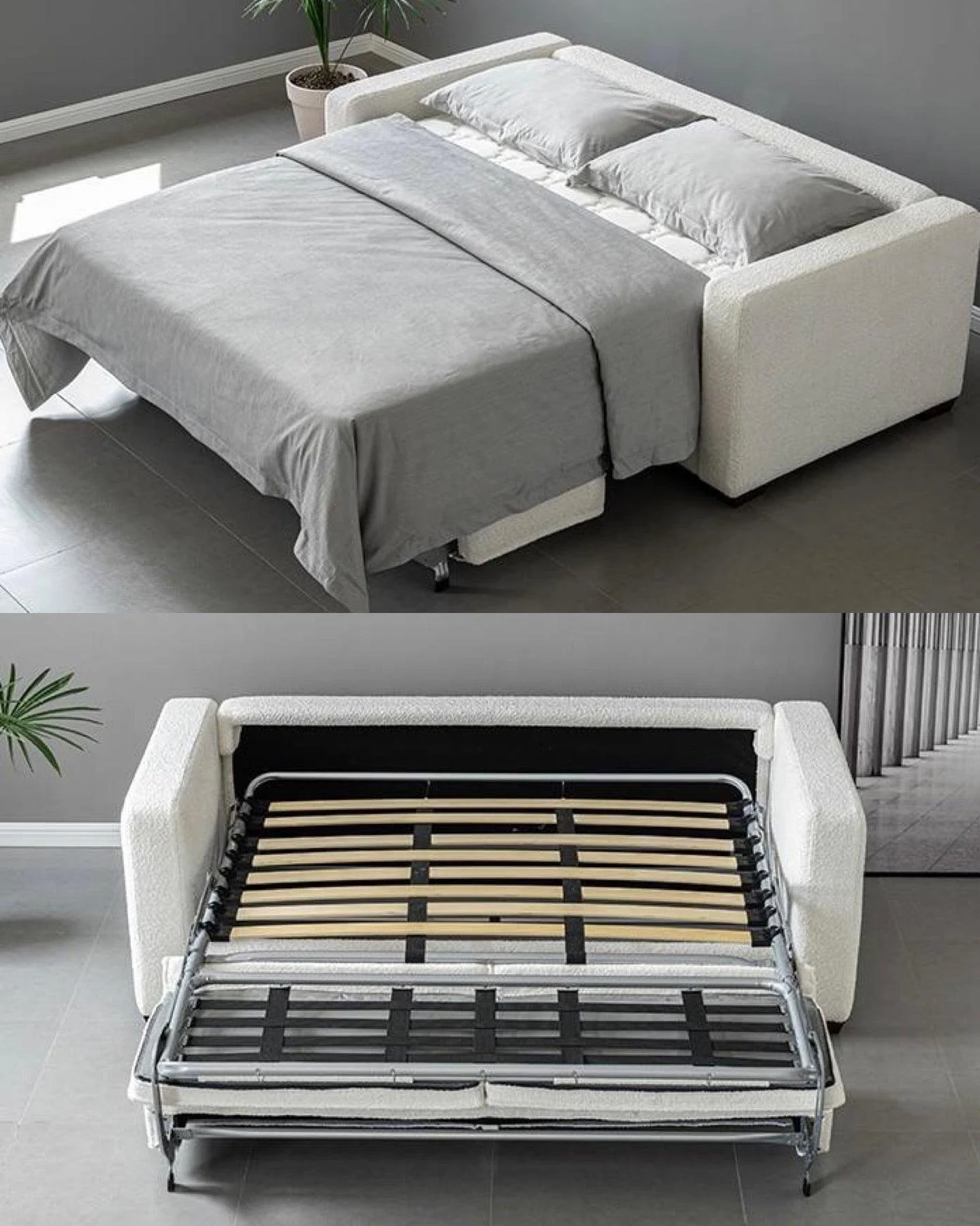 Allison Performance Boucle Foldable Sofa Bed with Mattress - Image 8