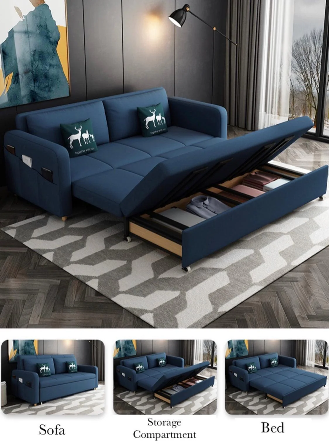 Alps Extendable Storage Sofa Bed - Image 4
