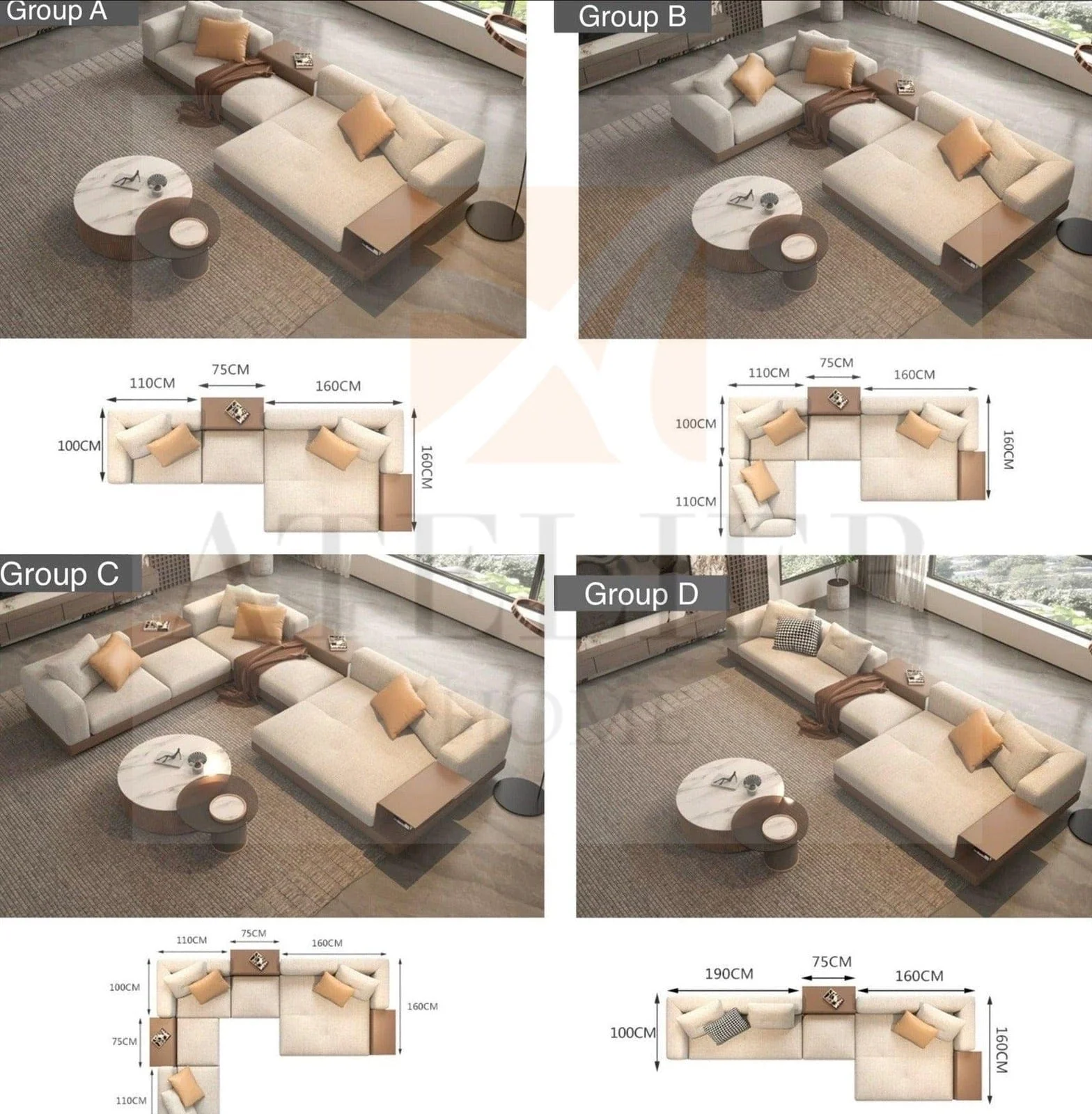 Alyssa Designer Sectional Sofa - Image 10