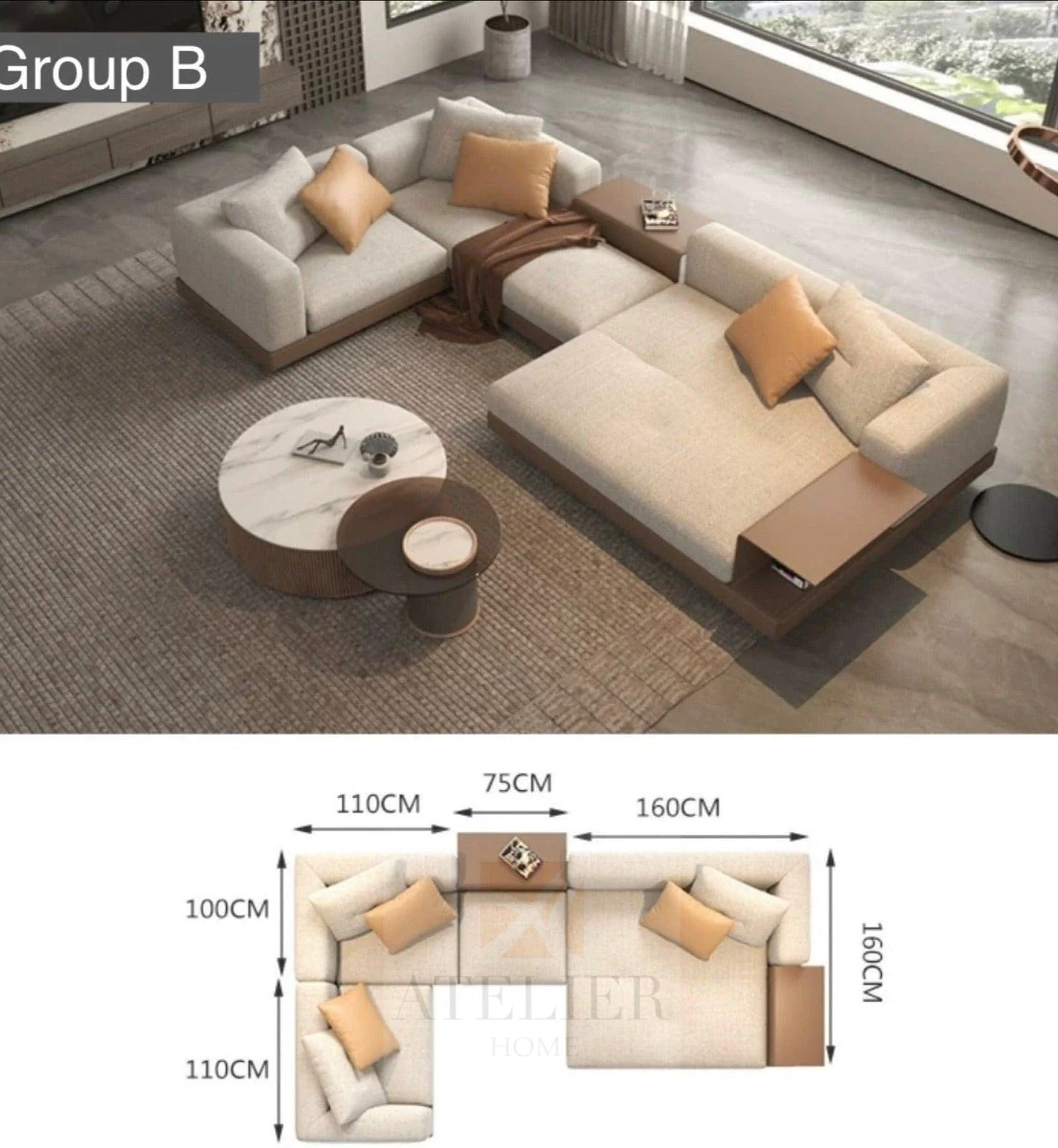 Alyssa Designer Sectional Sofa - Image 15