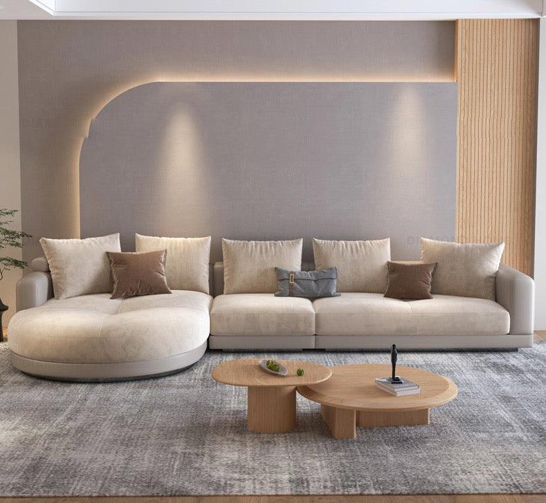 Alyssa Designer Sectional Round Chaise Sofa - Image 13