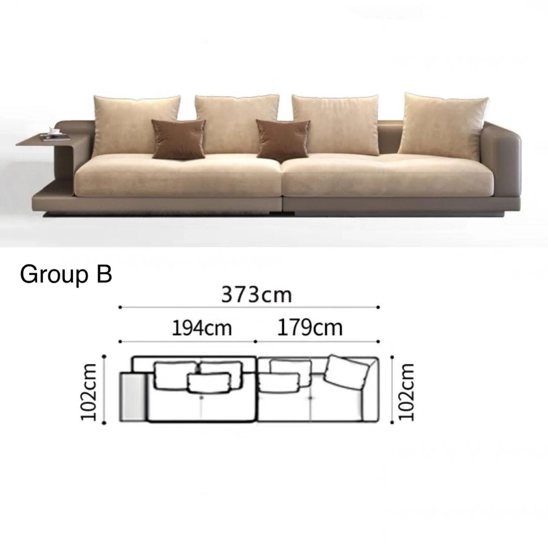 Alyssa Designer Sectional Round Chaise Sofa - Image 15