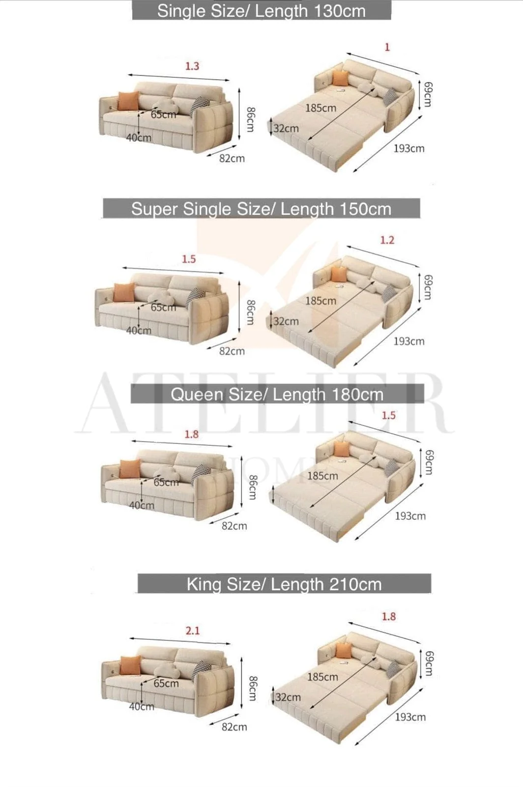 Ariyo Scratch Resistant Storage Sofa Bed - Image 13
