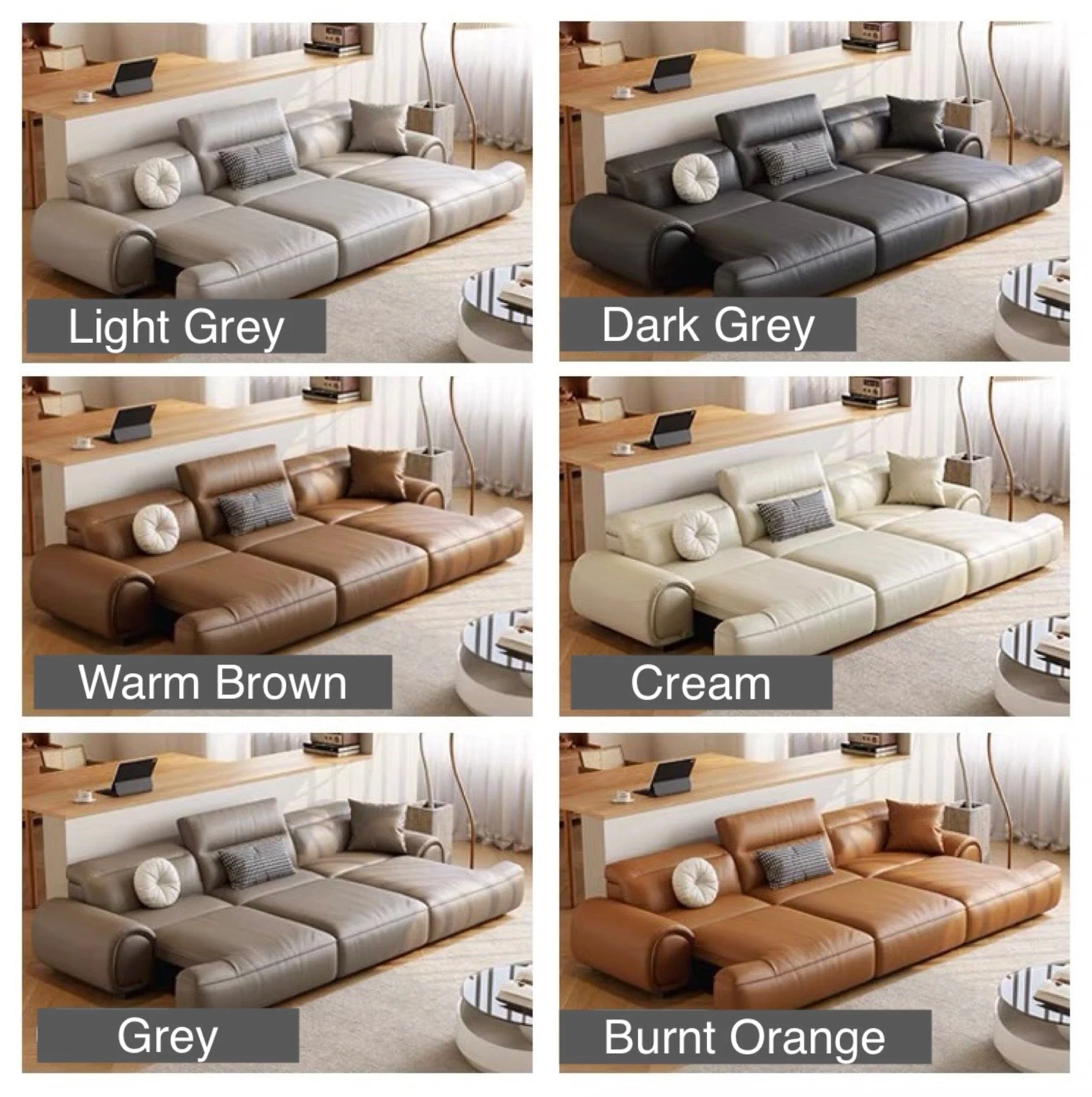 Aroy Electric Motorized Leather Sofa Bed - Image 13