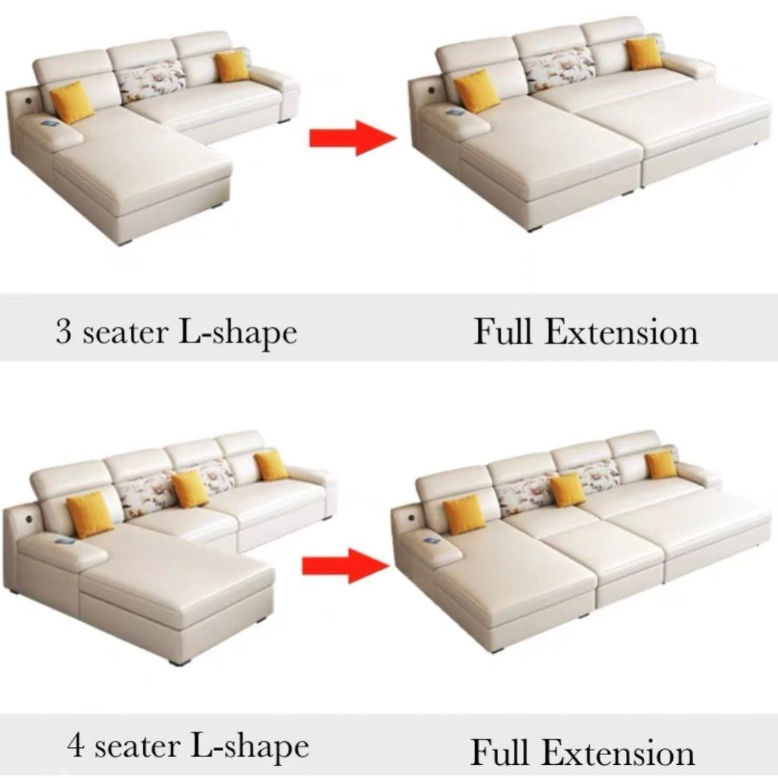 Bell Sectional L-shape Storage Sofa Bed - Image 12