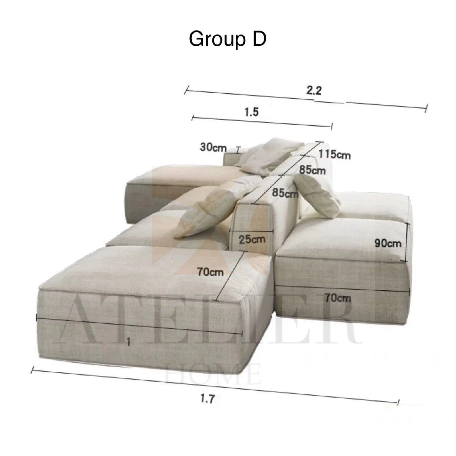 Caprice Sectional Island L-shape Sofa - Image 14