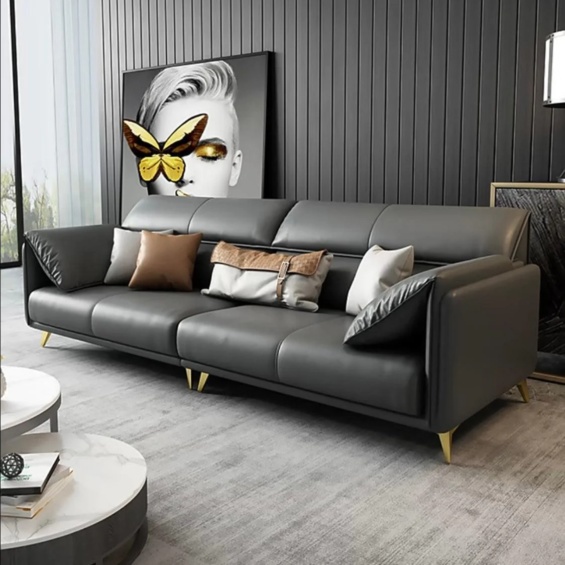 Caston Sectional Leather Sofa - Image 18