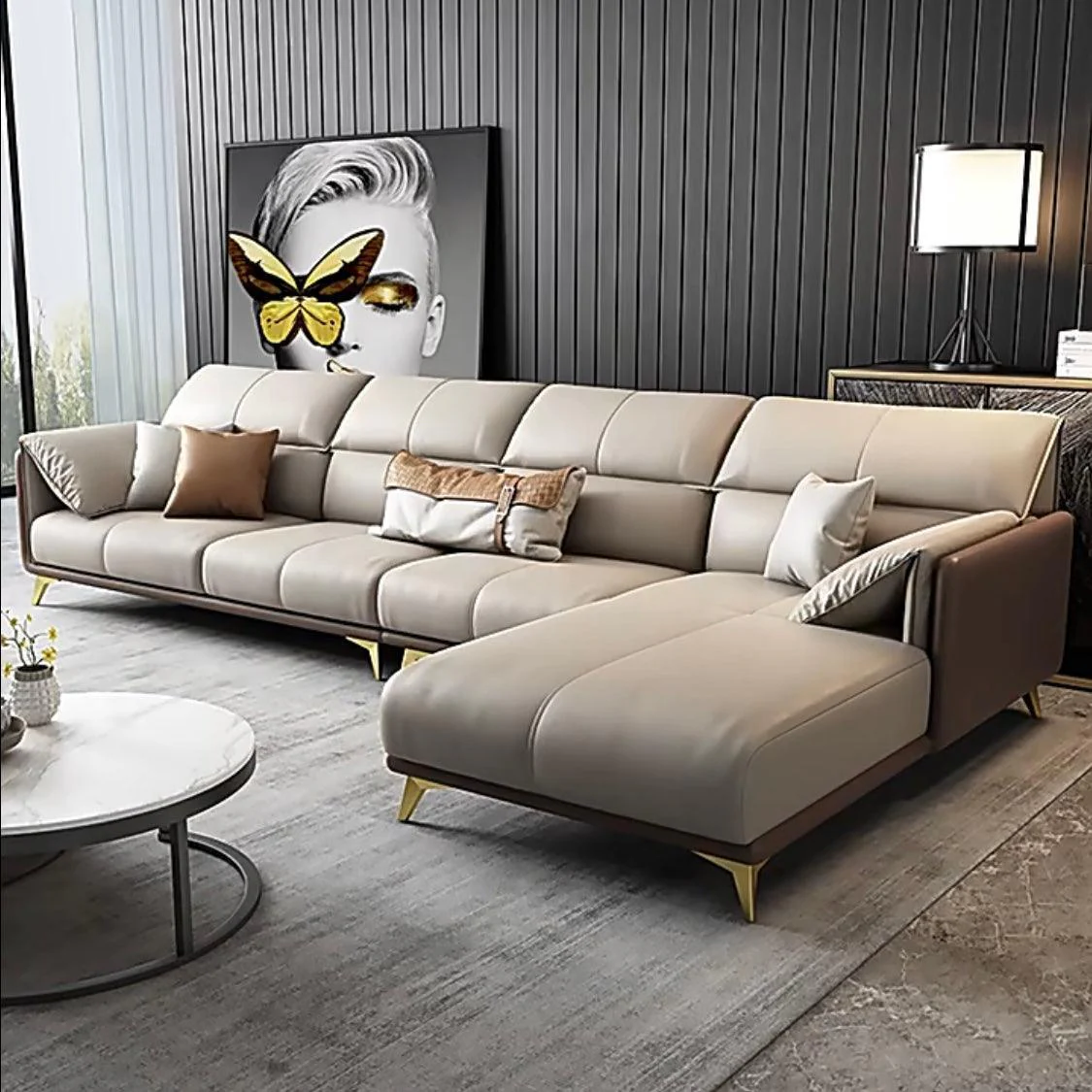 Caston Sectional Leather Sofa - Image 5