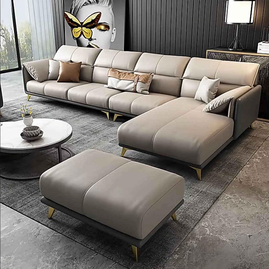 Caston Sectional Leather Sofa - Image 8