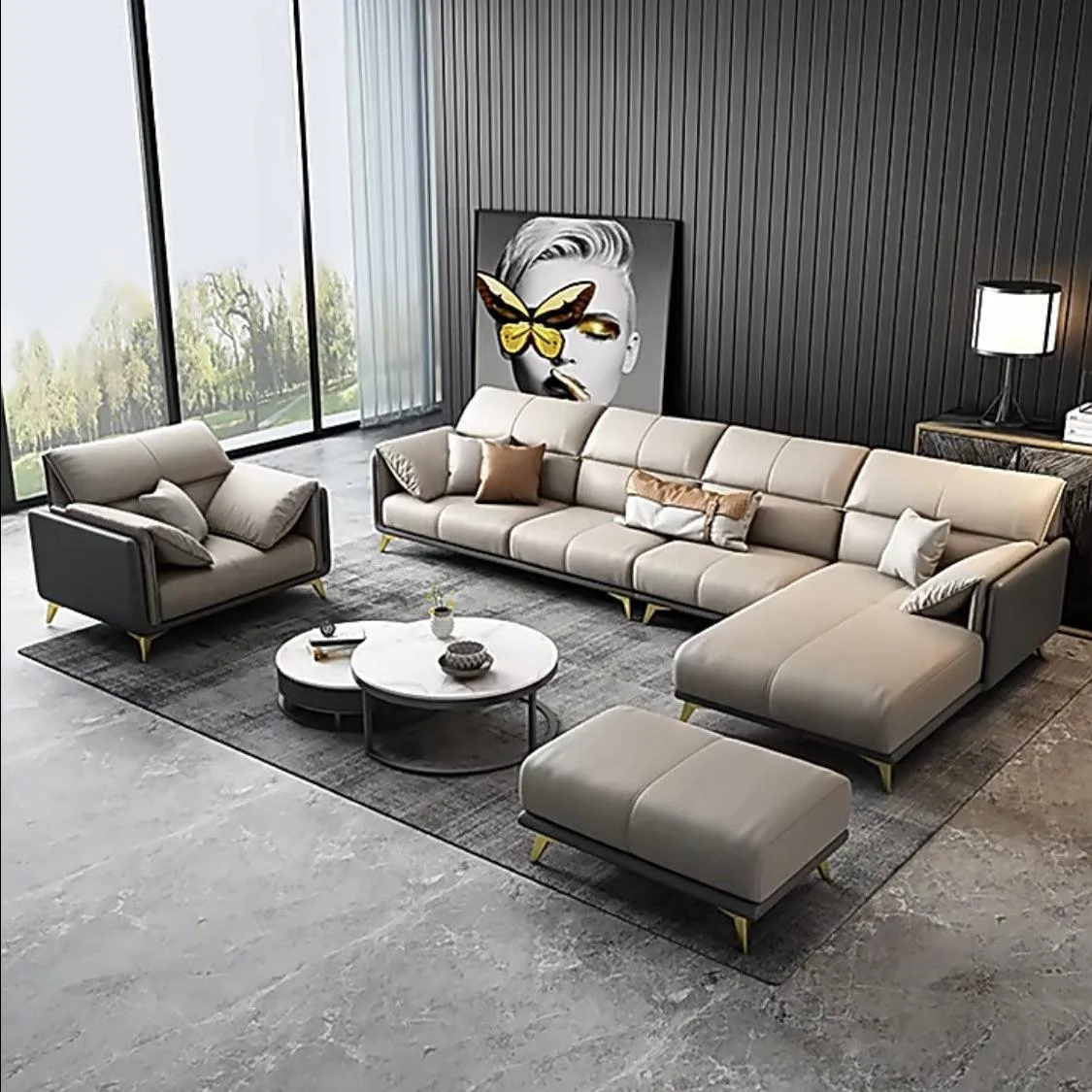 Caston Sectional Leather Sofa - Image 9