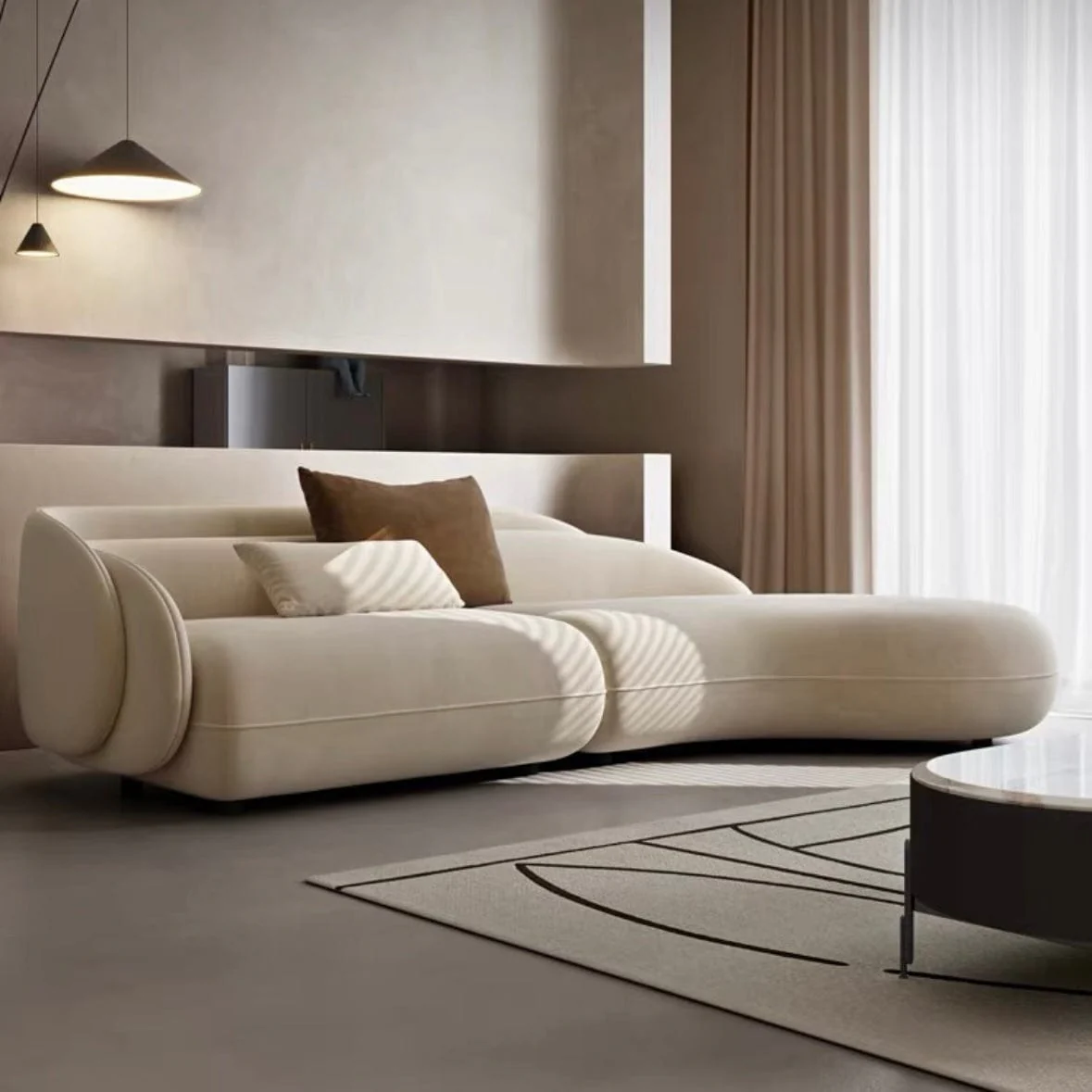 Dayton Scratch Resistant Curve Sofa - Image 2