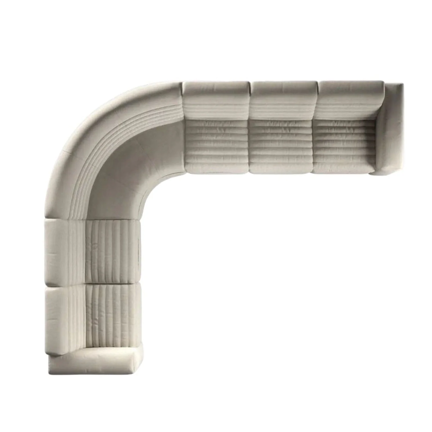 Evan Sectional Curve Corner Sofa with Channel Tufting