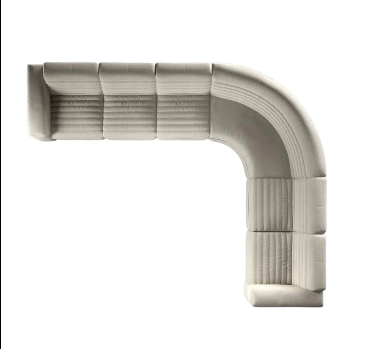 Evan Sectional Curve Corner Sofa with Channel Tufting - Image 15