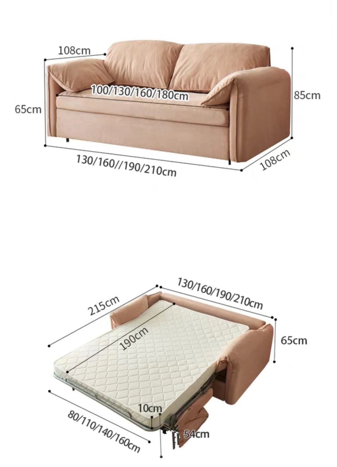 Joan Foldable Sofa Bed with Mattress - Image 10