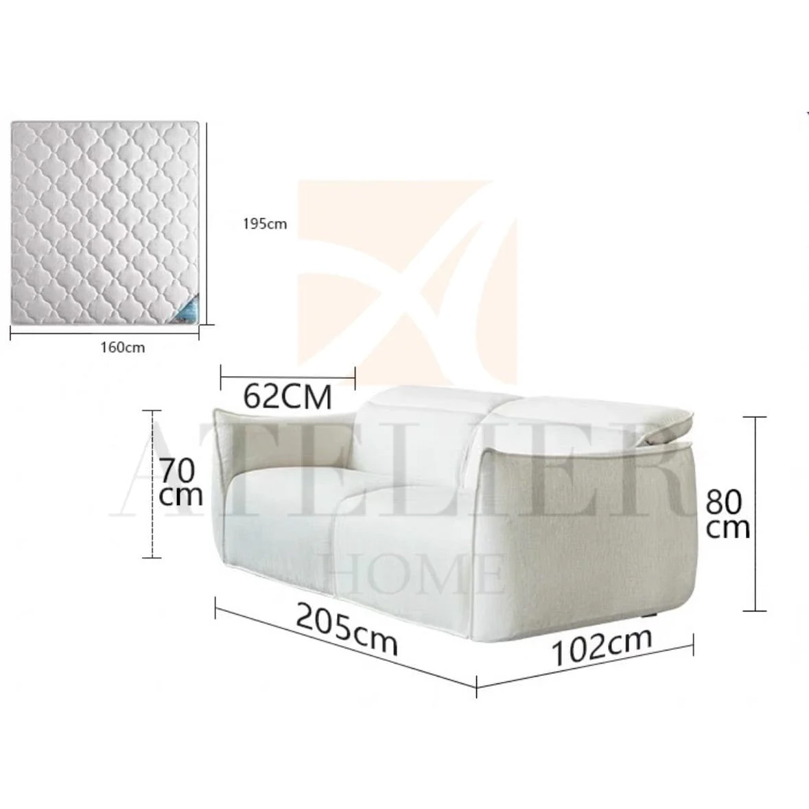 Liseria Foldable Sofa Bed with Mattress - Image 20