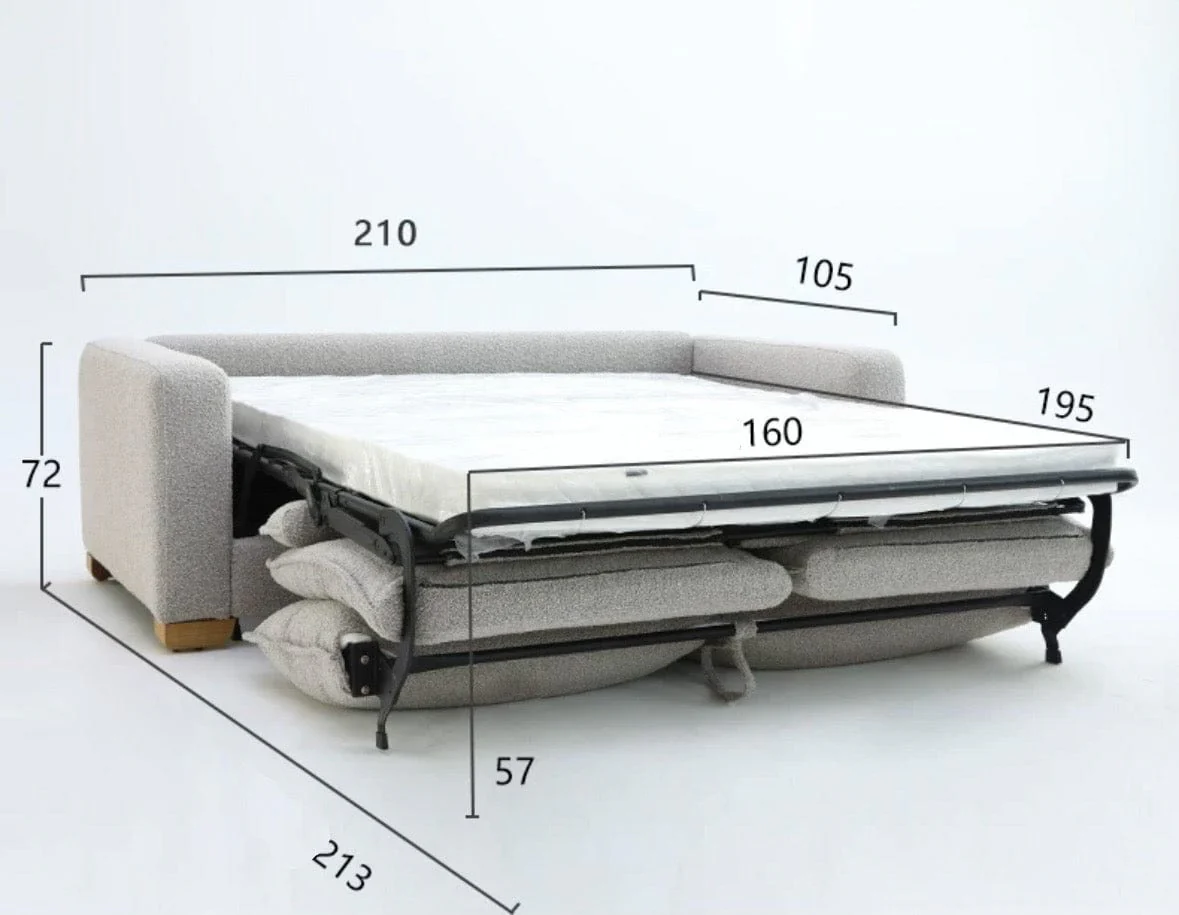 Rae Boucle Foldable Sofa Bed - Image 22