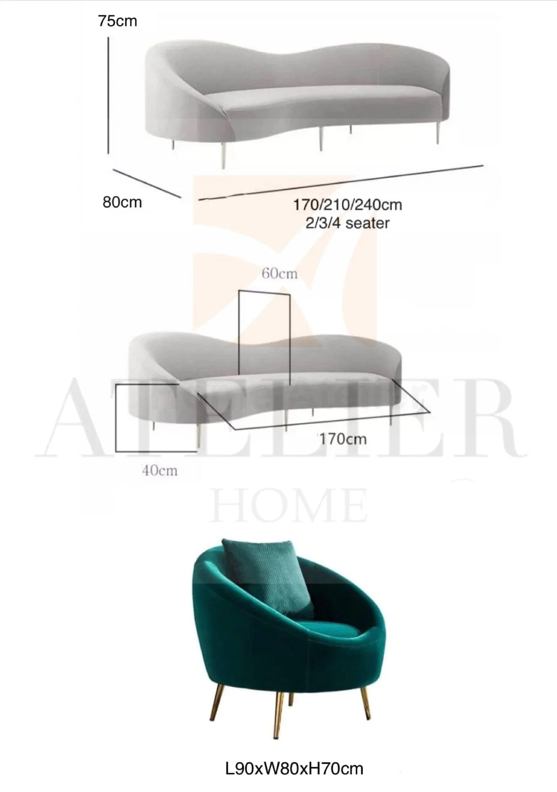 Stacey Curve Sofa - Image 51